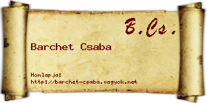Barchet Csaba névjegykártya